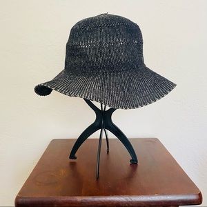 Good condition Free People woven floppy hat, black.